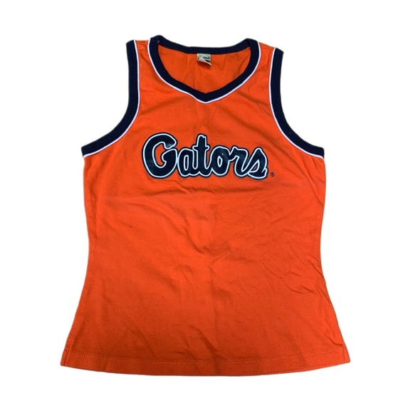 Kavio Tops Florida Gators Uf Tank Top Orange And Blue Vneck Cursive